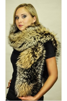 Cross fox fur scarf